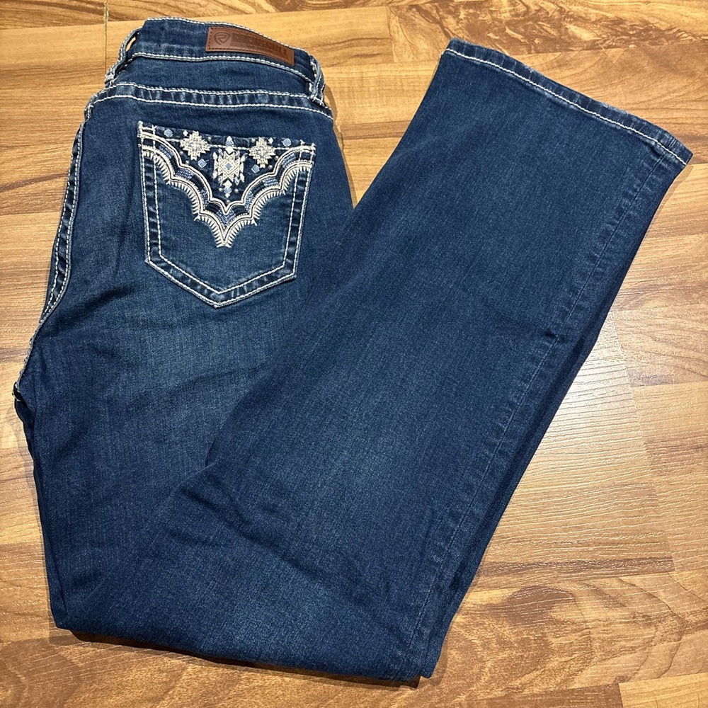 Rock & Roll Denim Mid Rise Bootcut W27 L30 Dark Wash Jean